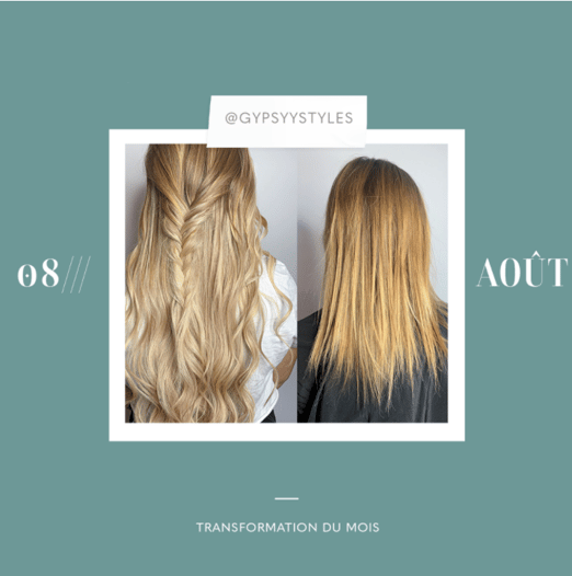transformation des extensions de cheveux du mois: août